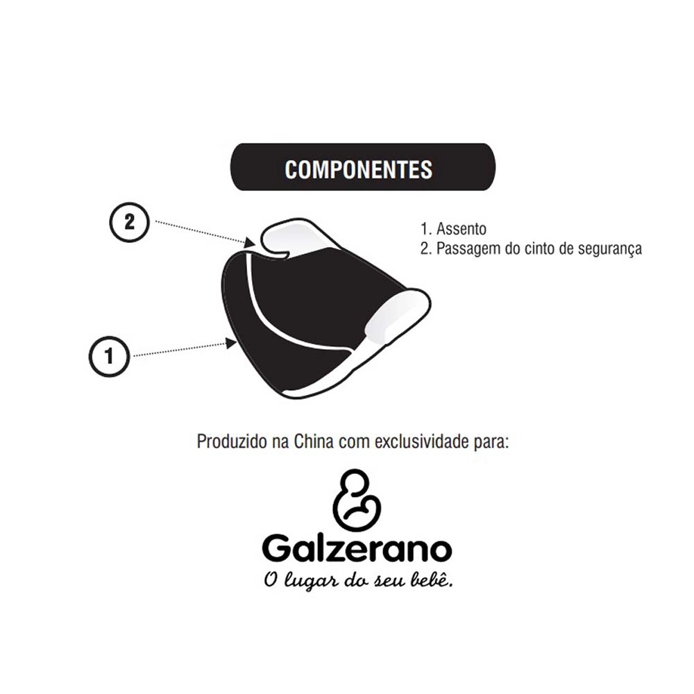 Assento Veicular Infantil Galzerano York de 15 a 36 Kg Preto