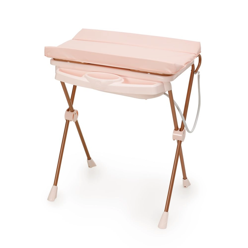 Banheira de Bebê Plástica Galzerano Classic 7045 com Trocador e Suporte Rose