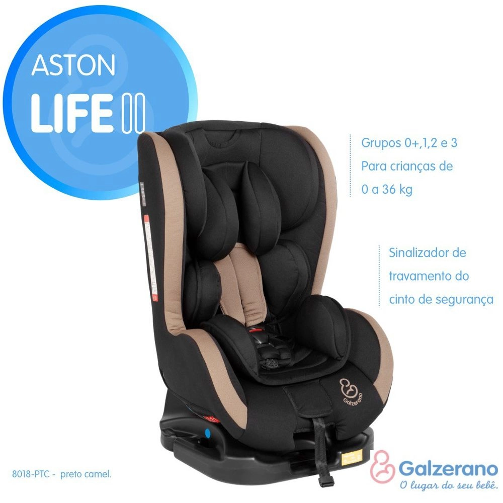 Cadeira de Auto Aston Life II de 0 Meses até 36 Kg Preta