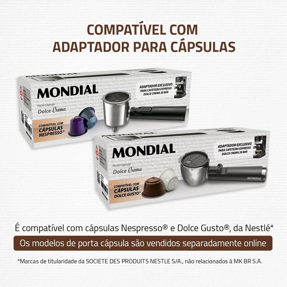 Cafeteira Espresso Mondial Dolce Crema C-20-EC Preto com Inox  