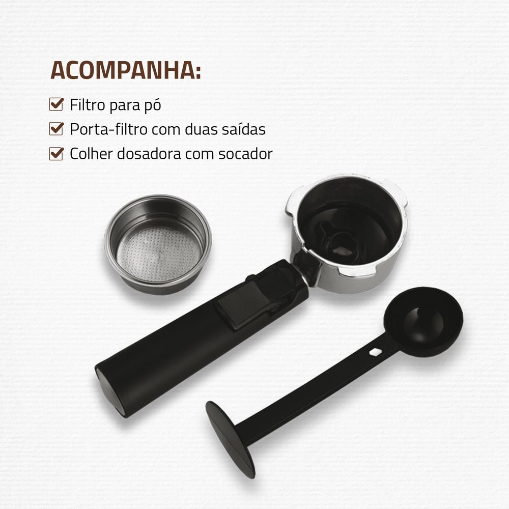 Cafeteira Espresso Mondial Dolce Crema C-20-EC Preto com Inox  