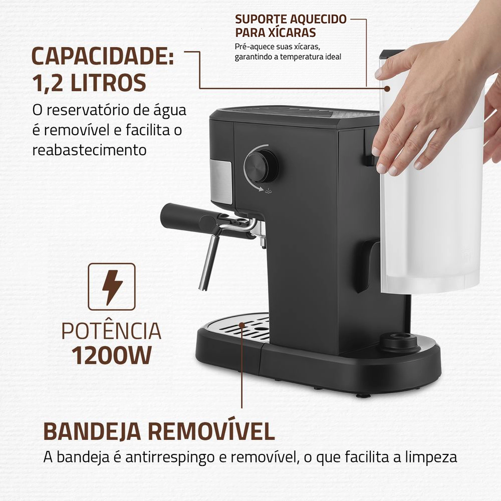 Cafeteira Espresso Mondial Dolce Crema C-20-EC Preto com Inox  