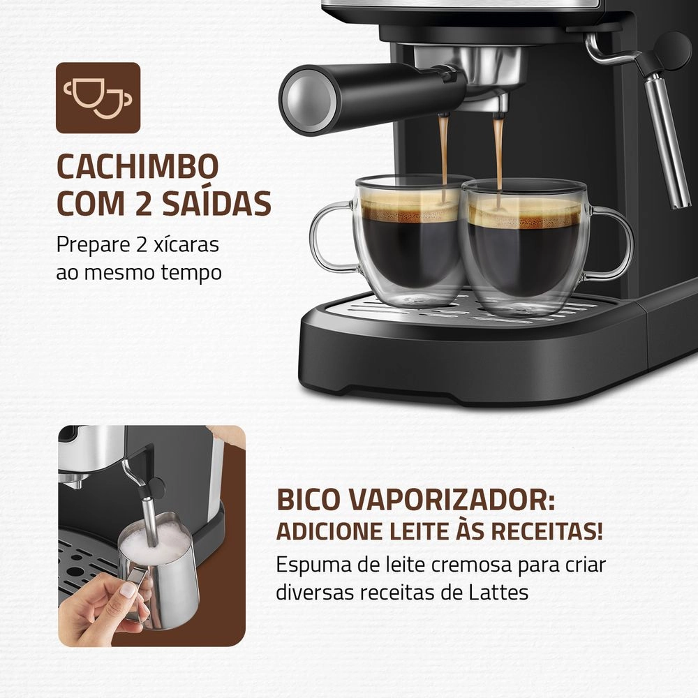 Cafeteira Espresso Mondial Dolce Crema C-20-EC Preto com Inox  