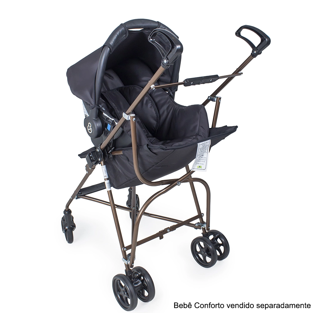 Carrinho de Bebê para Passeio Galzerano Capri de 6 Meses até 15kg Preto e Cobre