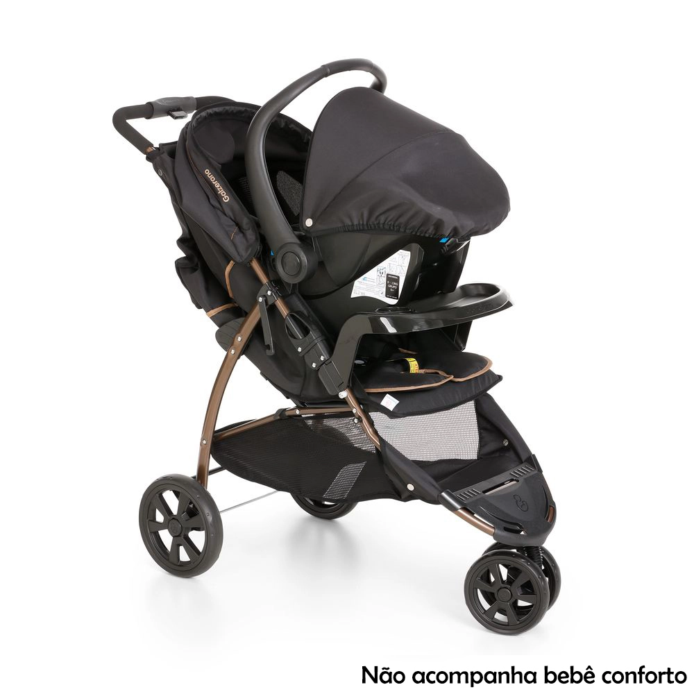 Carrinho de Bebê para Passeio Galzerano Cross Trail 1450 de 0 Meses até 15kg Preto e Cobre