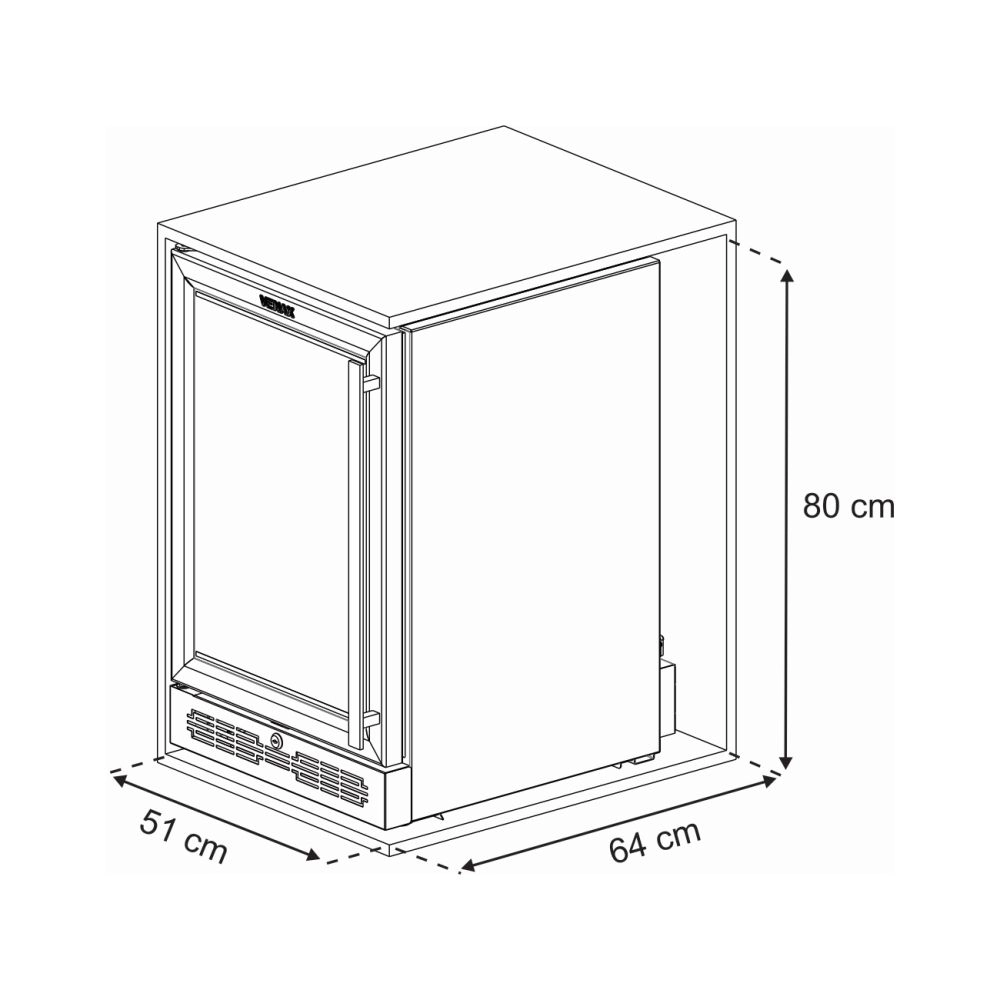 Cervejeira Venax Top Light In 100 82l com Opção de Embutir 34 Garrafas Preto Fosco 220v