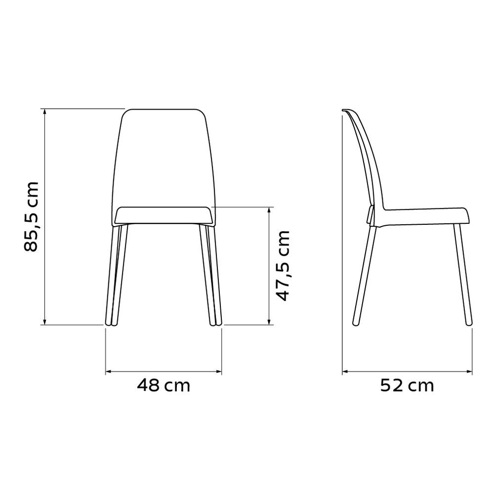 Conjunto 4 Cadeiras Tramontina Vanda em Polipropileno com Pernas de Alumínio Linheiro Vermelho
