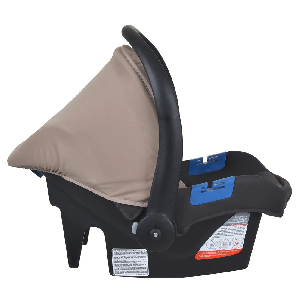 Conjunto Bebê Conforto com Base para Carro Burigotto Touring X de 0 até 13 Kg Cinza e Bege