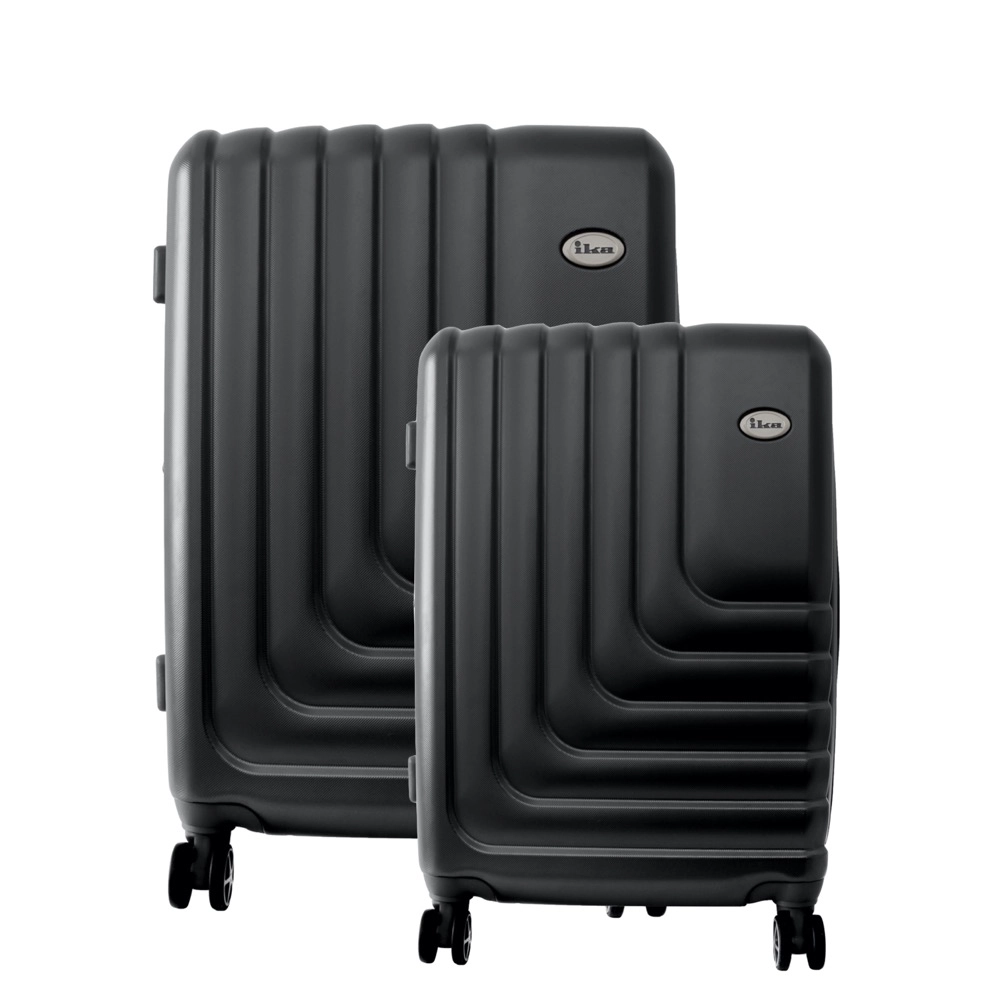 Conjunto de Malas de Viagem Abs Expansível Ika Flex Cadeado Tsa Rodas Duplas 2pcs P/M Preto