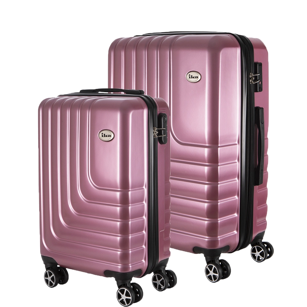 Conjunto de Malas de Viagem Abs Expansível Ika Flex Cadeado Tsa Rodas Duplas 2pcs P/M Rosê