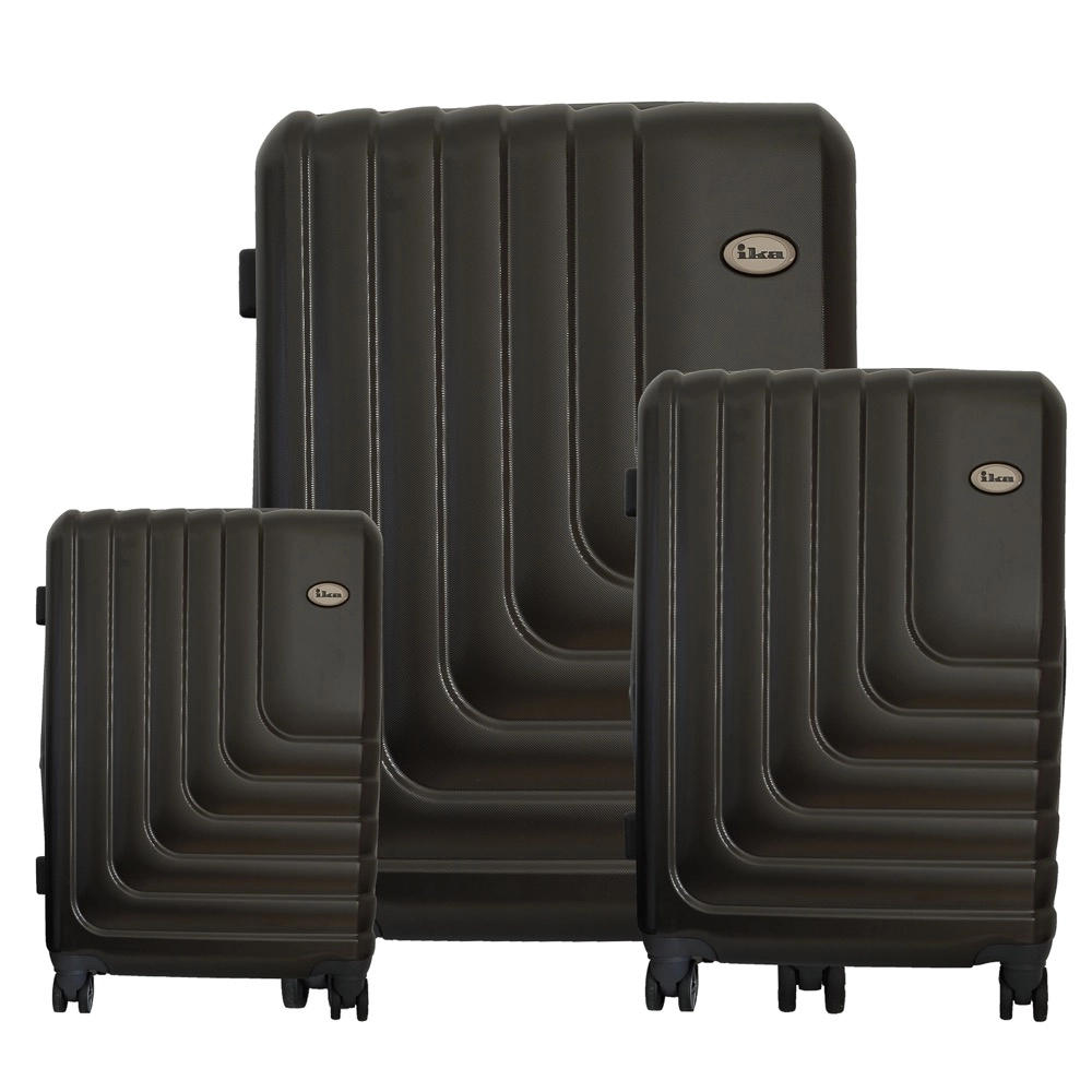 Conjunto de Malas de Viagem Abs Expansível Ika Flex Cadeado Tsa Rodas Duplas 3pcs P/M/G Grafite