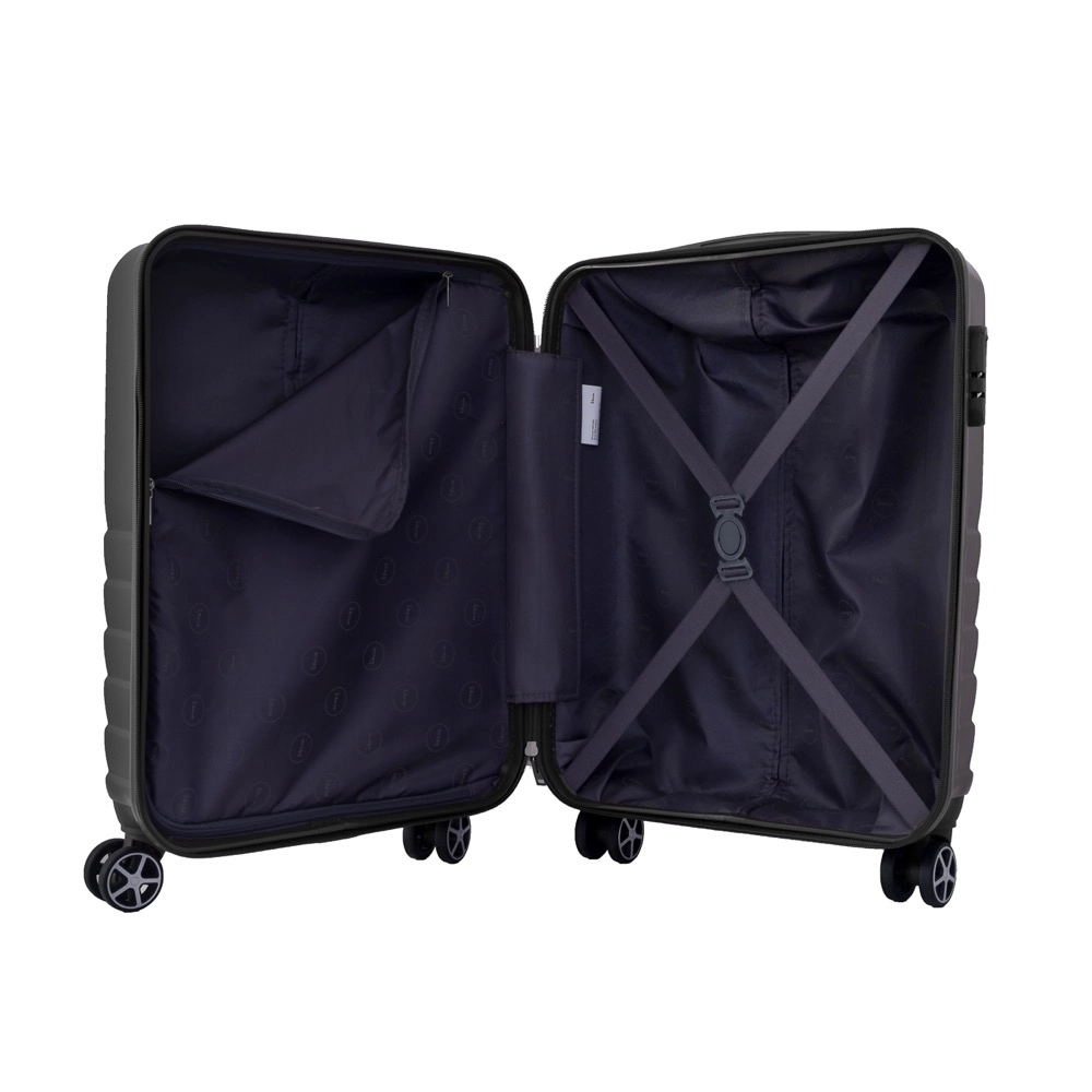 Conjunto de Malas de Viagem Expansível em Abs Ika Flex, Cadeado Tsa Rodas Duplas 3pcs P/M/G Preto