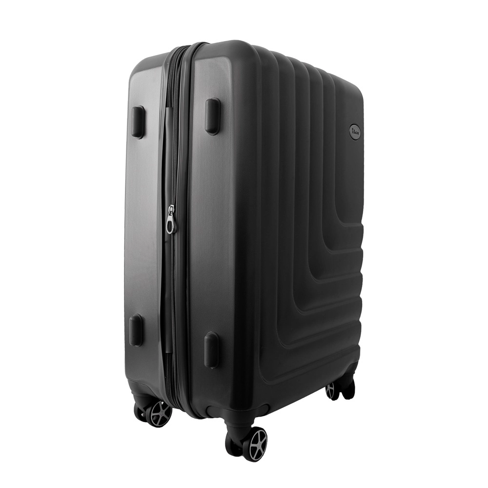 Conjunto de Malas de Viagem Expansível em Abs Ika Flex, Cadeado Tsa Rodas Duplas 3pcs P/M/G Preto