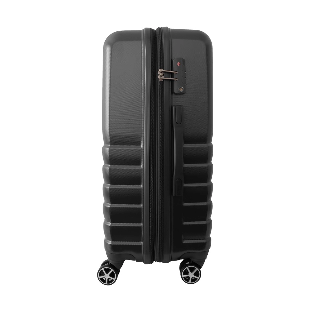 Conjunto de Malas de Viagem Expansível em Abs Ika Flex, Cadeado Tsa Rodas Duplas 3pcs P/M/G Preto