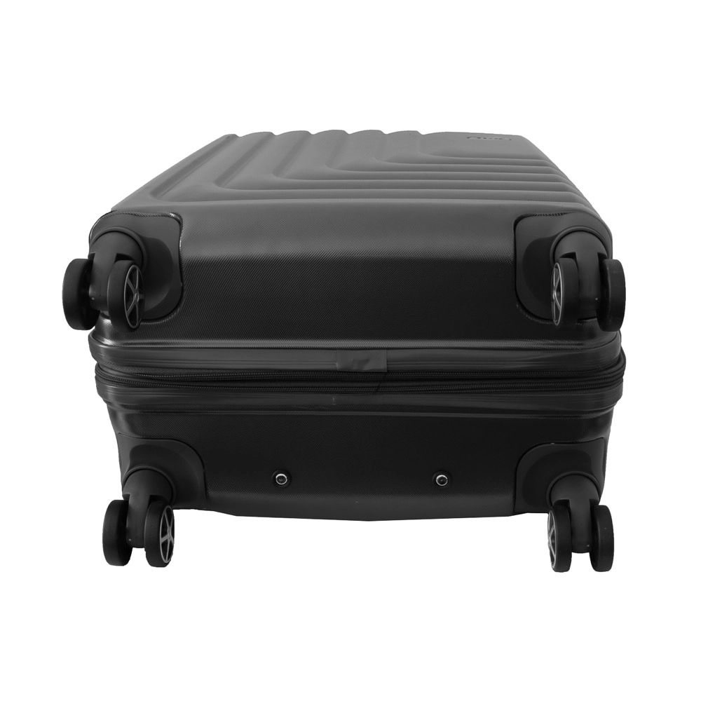 Conjunto de Malas de Viagem Expansível em Abs Ika Flex, Cadeado Tsa Rodas Duplas 3pcs P/M/G Preto