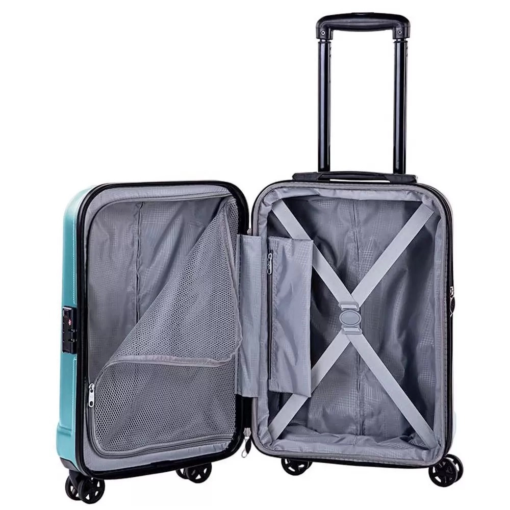 Conjunto de Malas de Viagem Expansível em Abs Samsonite Fiero Cadeado Tsa 2pcs P/M Azul