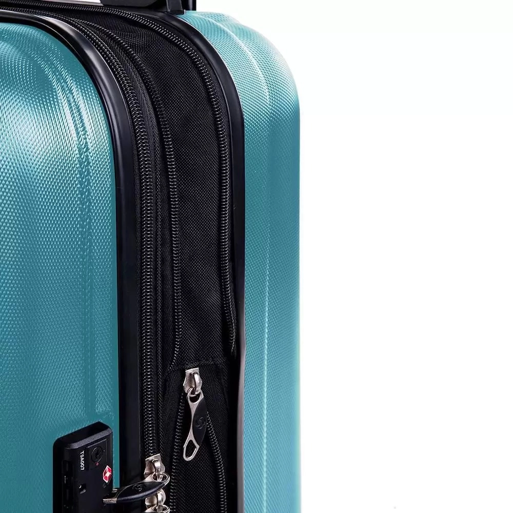 Conjunto de Malas de Viagem Expansível em Abs Samsonite Fiero Cadeado Tsa 2pcs P/M Azul