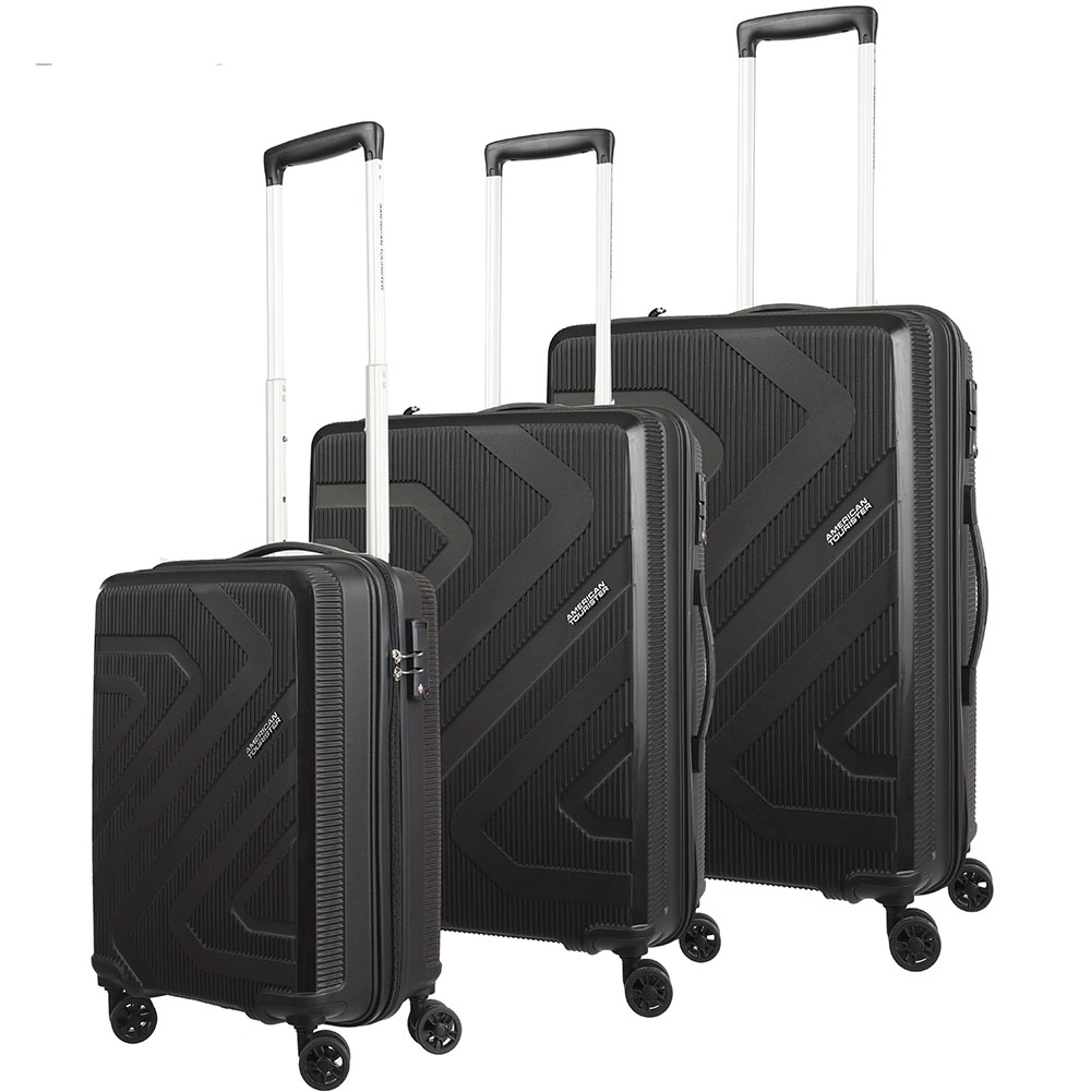 Conjunto de Malas Polipropileno American Tourister Camboriu Cadeado Tsa Rodas 360º 3 Pcs P/m/g Preta