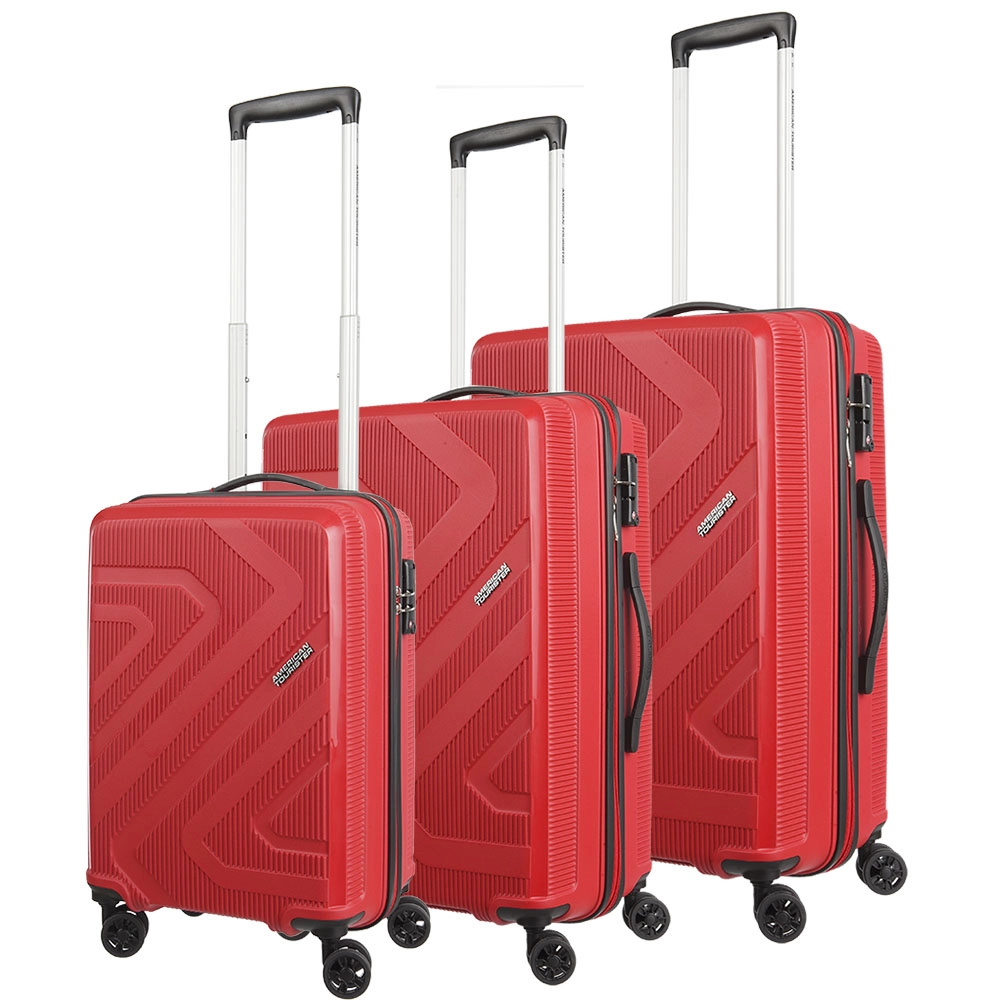 Conjunto de Malas Polipropileno American Tourister Camboriu Cadeado Tsa Rodas 360º P/M/G Vermelha