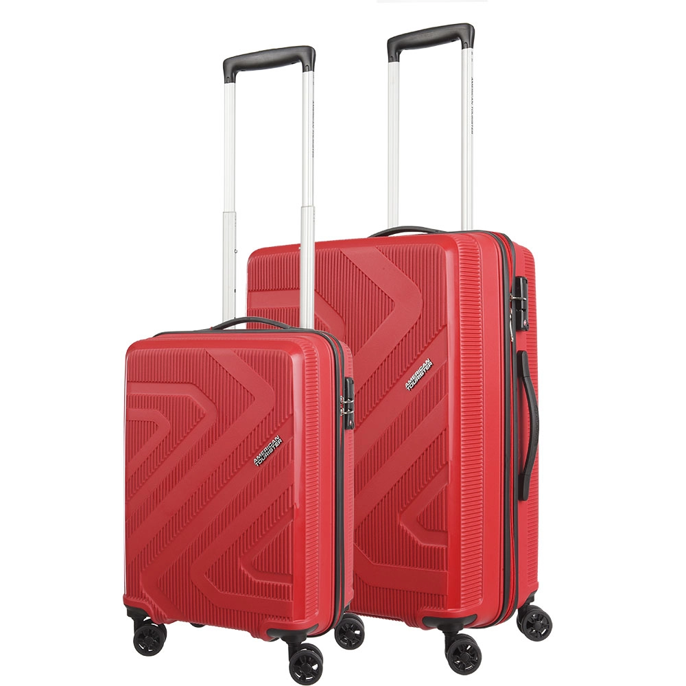 Conjunto de Malas Polipropileno American Tourister Camboriu Cadeado Tsa Rodas 360º P/m Vermelha