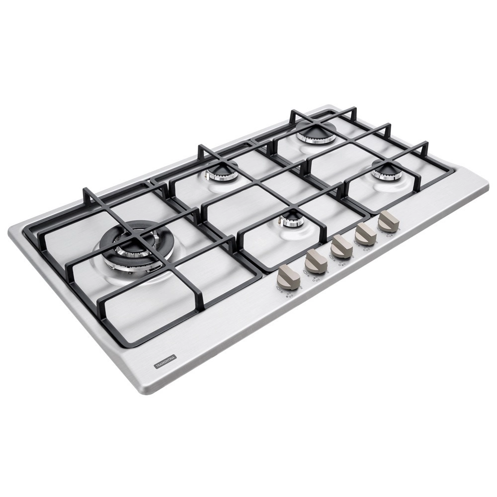 Cooktop 5 Bocas a Gas Tramontina Penta Plus 5GX TRI SS 90 em Aço Inox Acendimento Automático Bivolt 