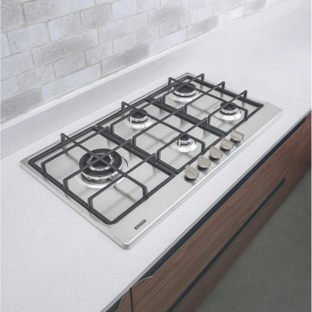 Cooktop 5 Bocas a Gas Tramontina Penta Plus 5GX TRI SS 90 em Aço Inox Acendimento Automático Bivolt 