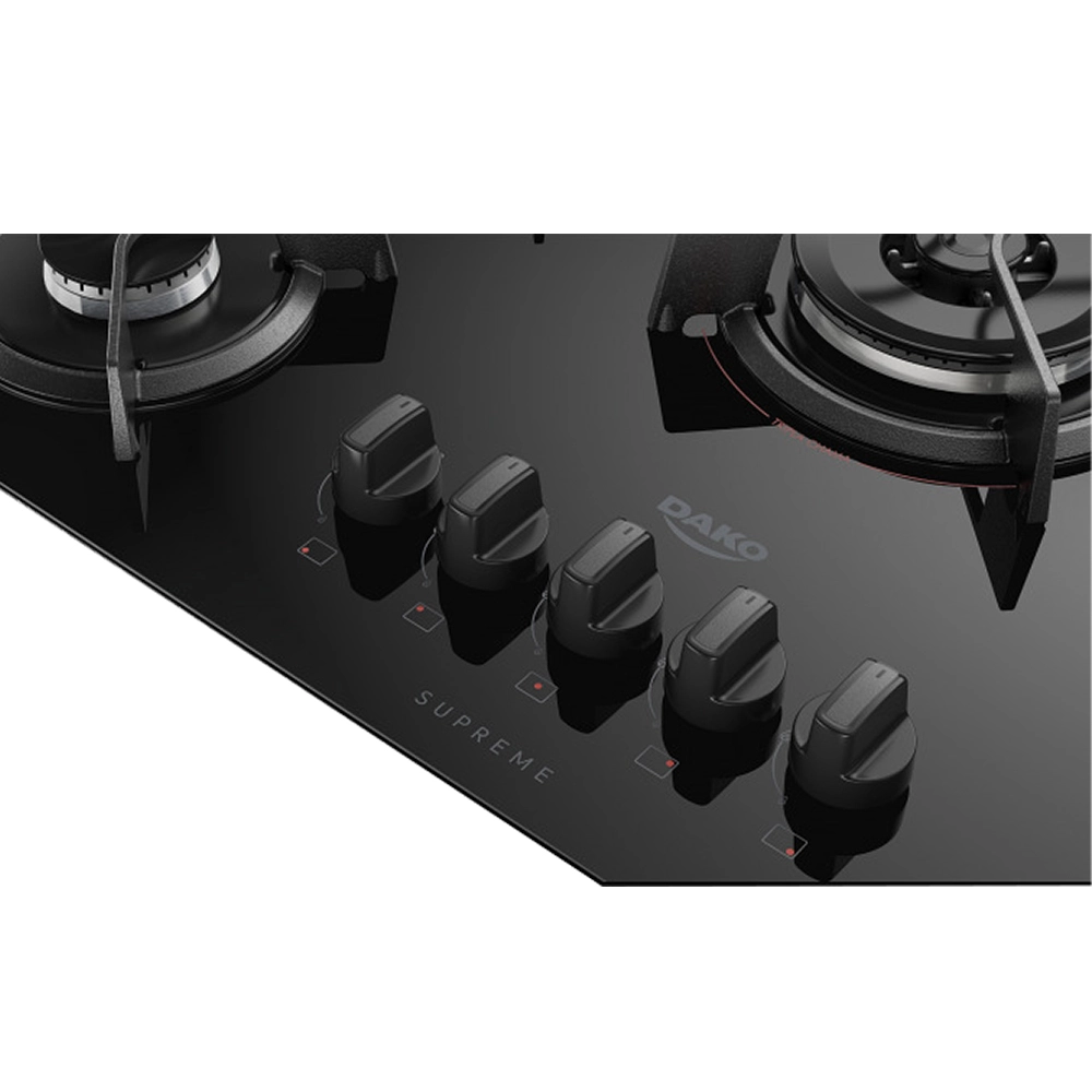 Cooktop 5 Bocas Dako Supreme a Gás Acendimento Automático e Tripla Chama Preto Bivolt