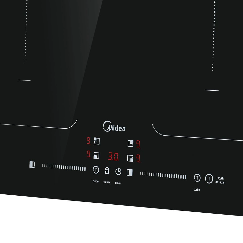 Cooktop de Indução Midea 4 Bocas Cfbd42 Dual Freezone 60hz Preto 220v