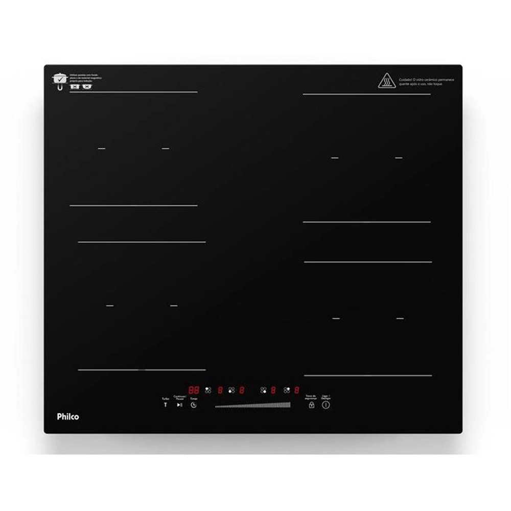 Cooktop de Indução Philco PCTQ1 Função Turbo Preto 220v