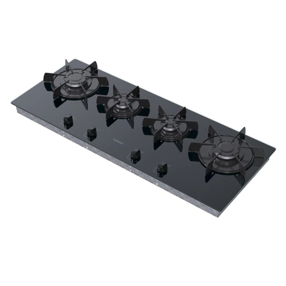 Cooktop Linear Venax Arena 4 Bocas Preto Bivolt