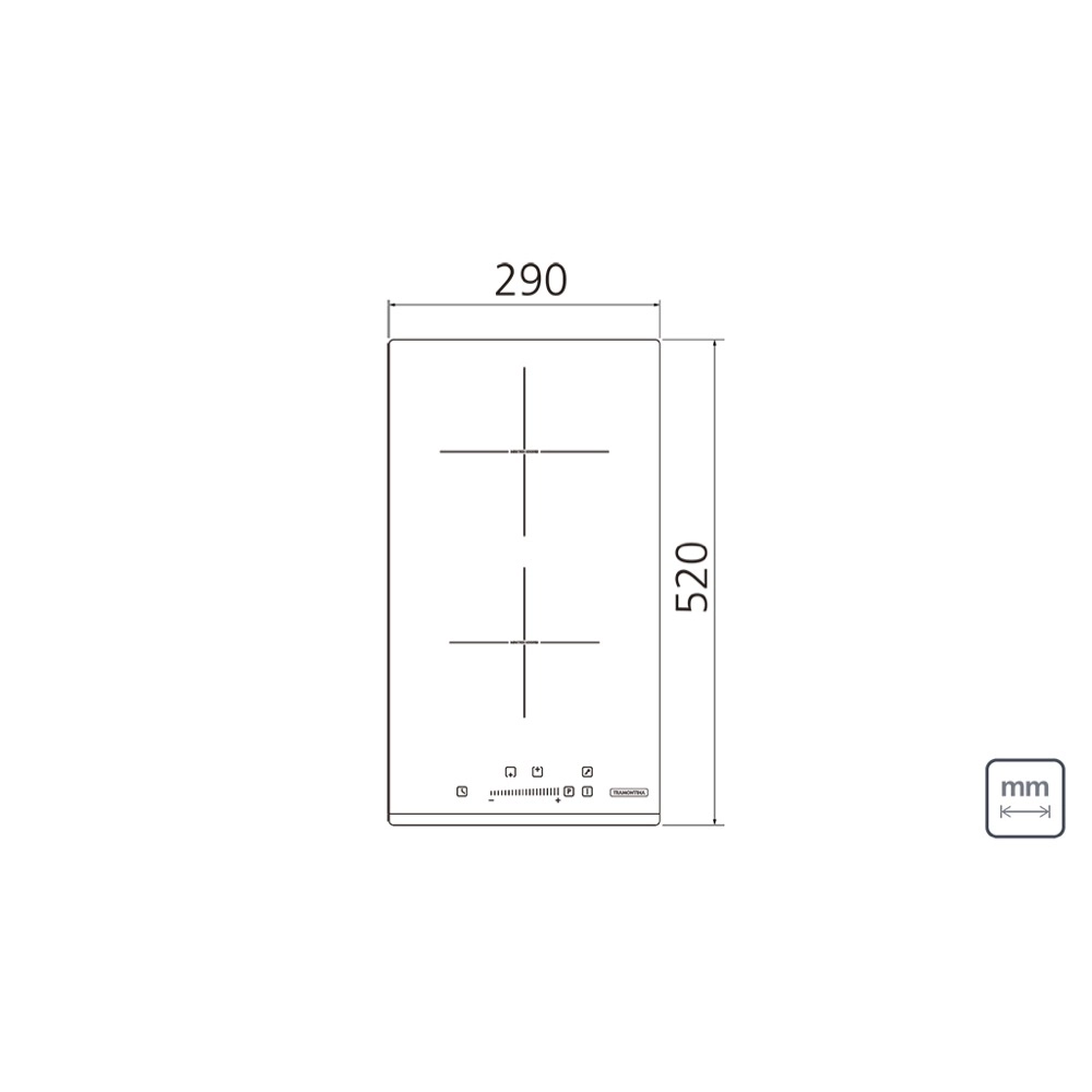 Cooktop por Indução Tramontina Domino Slider 2ei 30 com 2 Areas de Aquecimento e Comando Touch