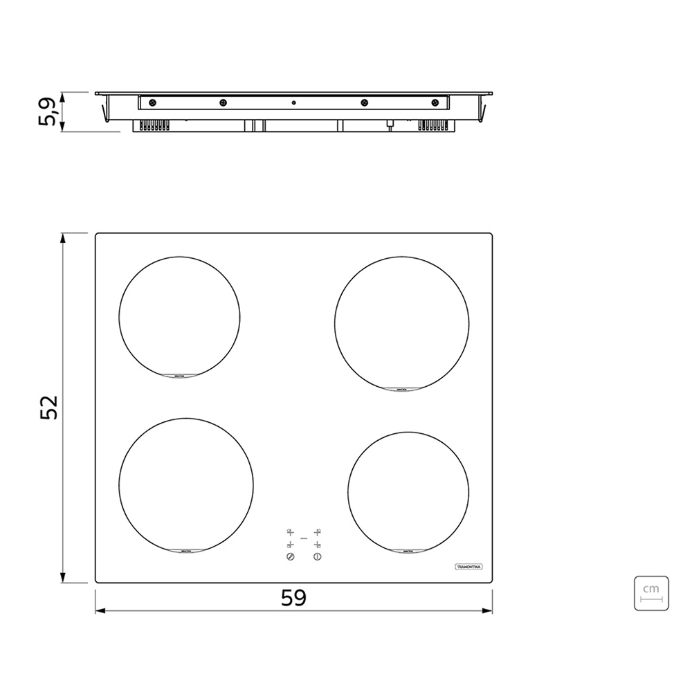 Cooktop por Indução Tramontina Square Basic 4EI 60 Preto 220v