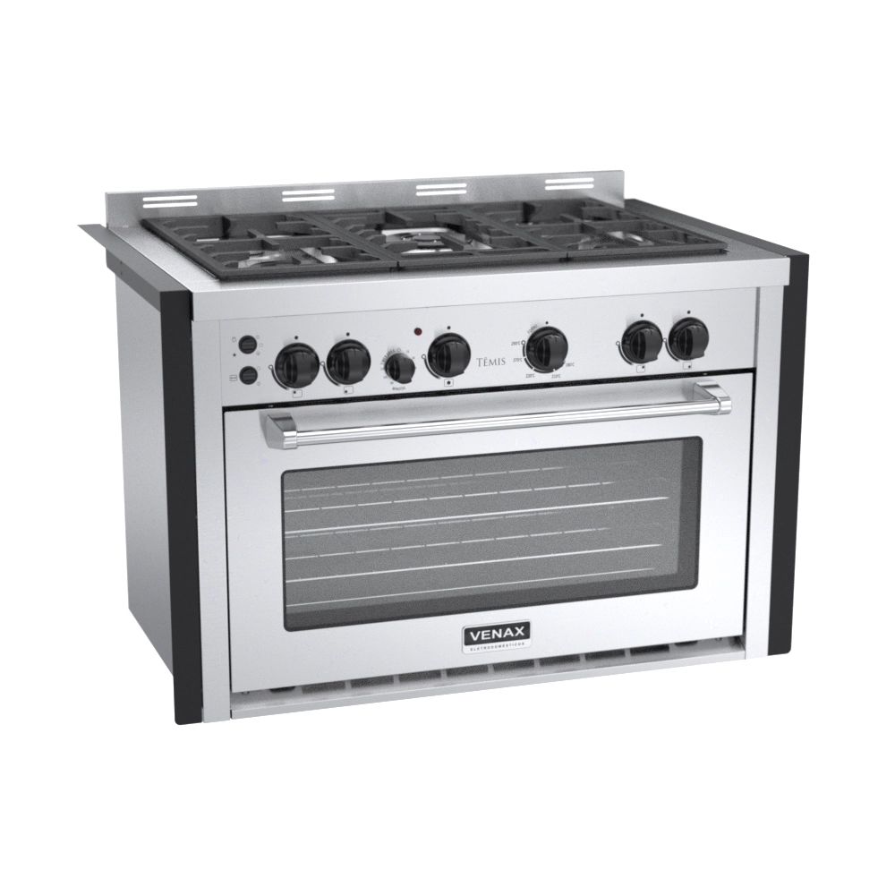 Fogão de Embutir 5 Bocas Venax Temis Inox Gas Glp 127v