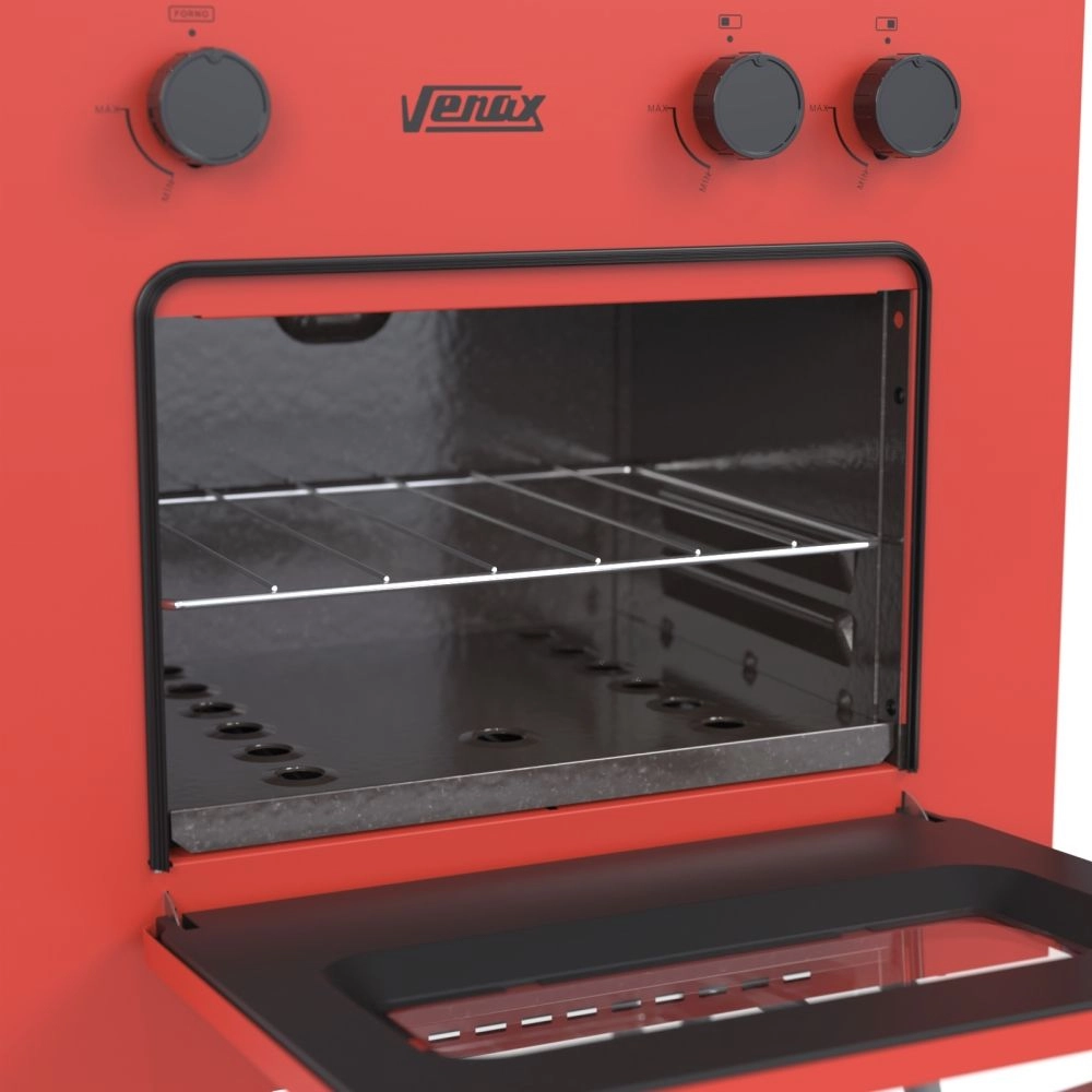 Fogão Portátil 2 Bocas Venax Mini Cook Gas Glp Vermelho