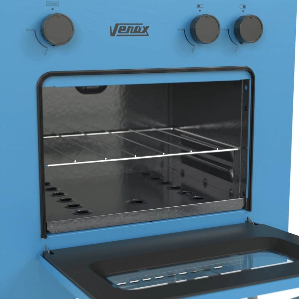 Fogão Portátil Venax Mini Cook 2 Bocas a Gas Azul