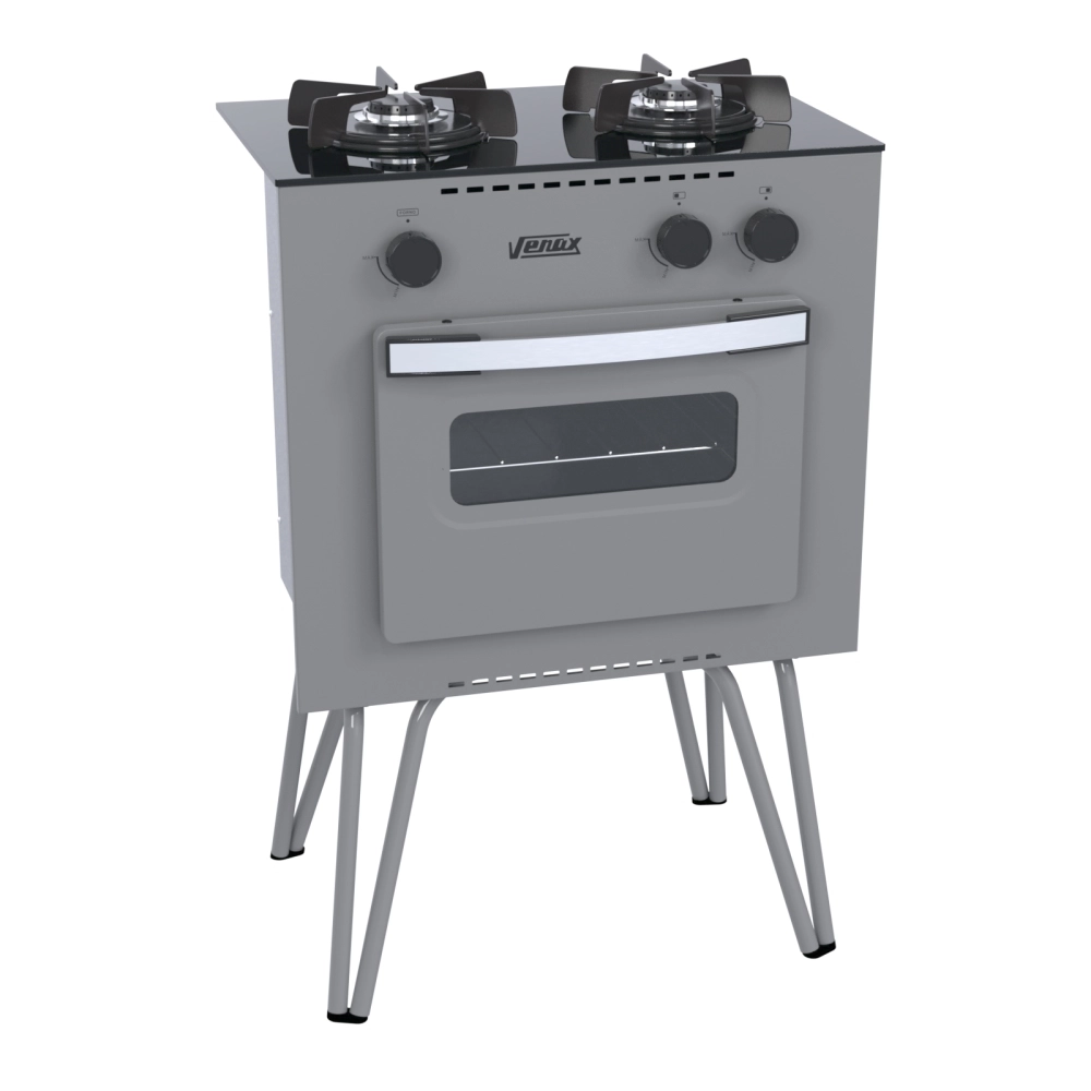 Fogão Portátil Venax Mini Cook 2 Bocas a Gas Grafite