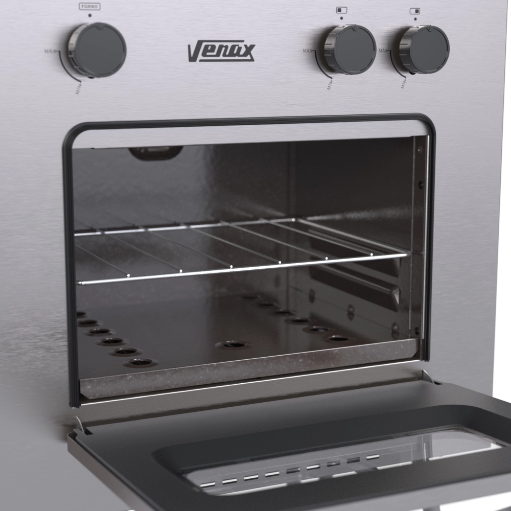 Fogão Portátil Venax Mini Cook 2 Bocas a Gas Inox