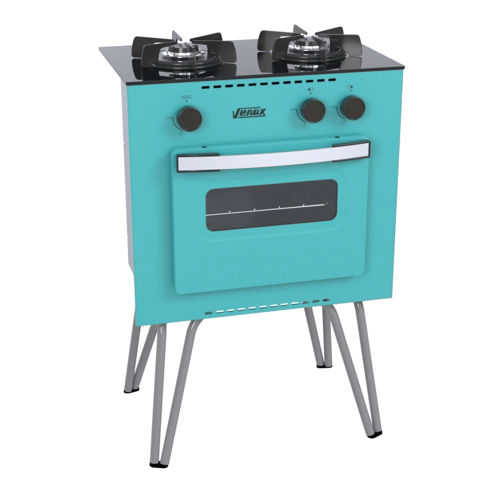 Fogão Portátil Venax Mini Cook 2 Bocas a Gas Verde