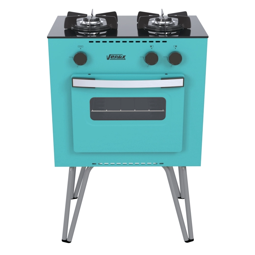 Fogão Portátil Venax Mini Cook 2 Bocas a Gas Verde