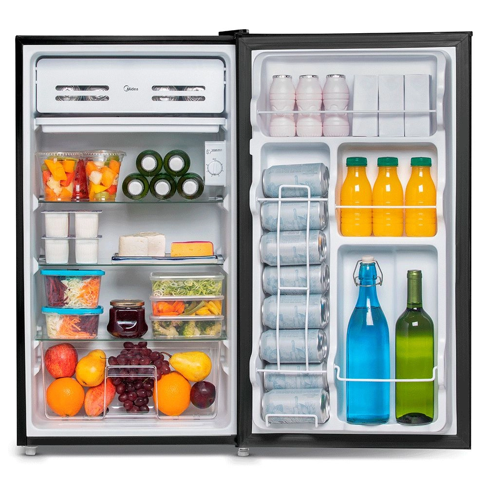 Frigobar Midea 93 Litros Mrc10b1-x Preto com Inox 127v