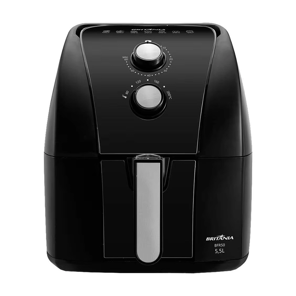 Fritadeira Air Fryer Britânia 5,5l Redstone BFR50 Preta 1500w