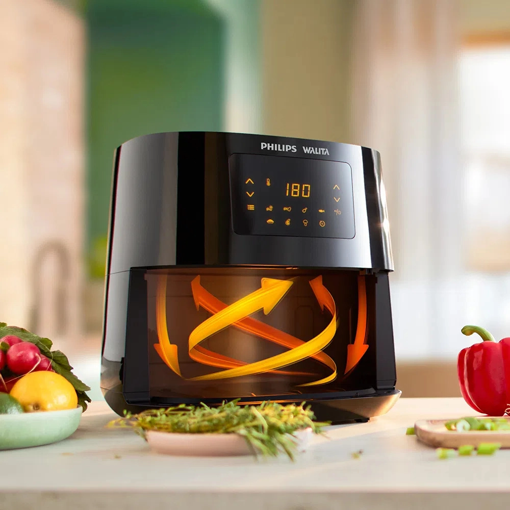 Fritadeira Airfryer Digital Philips Walita Essential Xl Ri9270 2000w Preta 220v