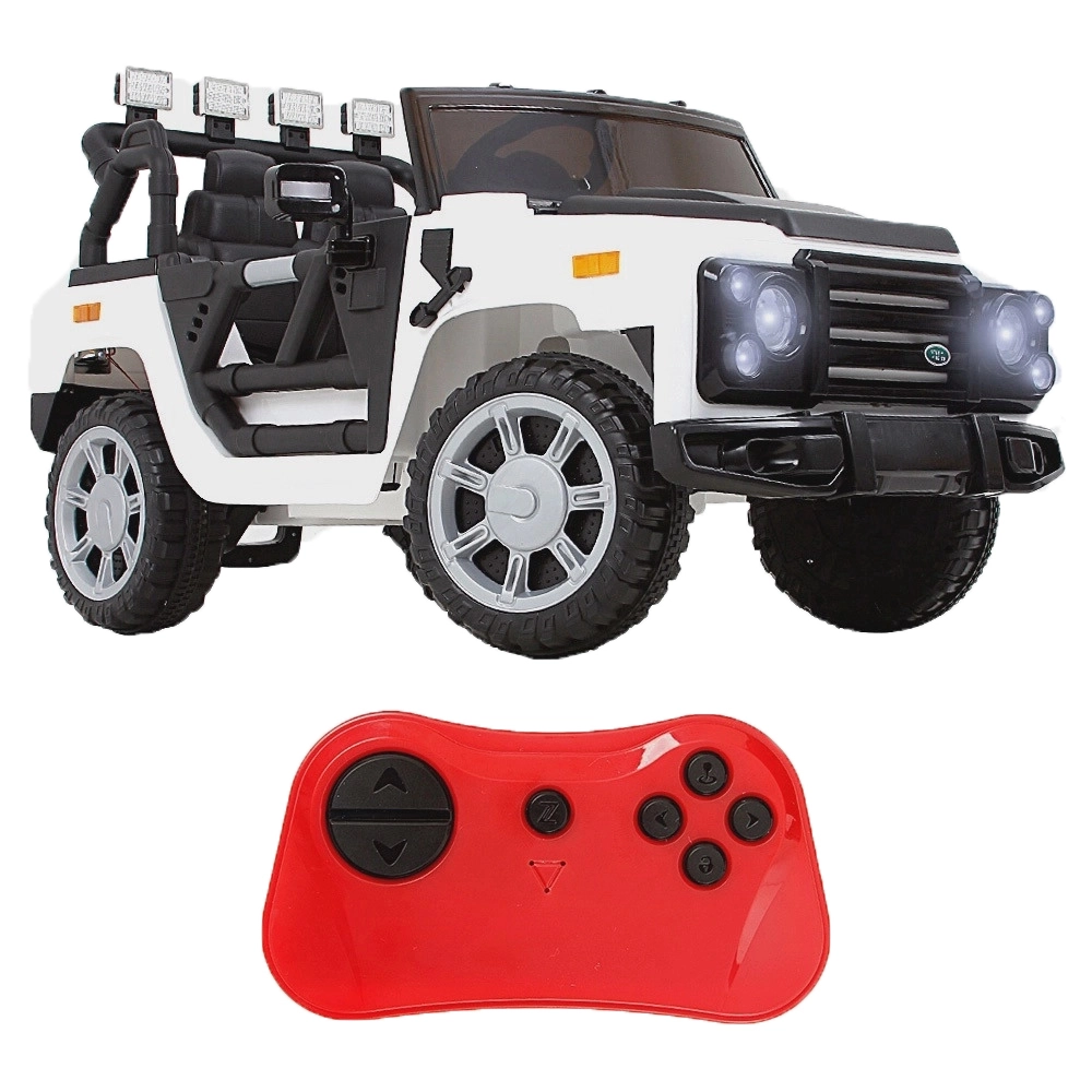 Jipe Infantil Carro Elétrico Jeep Off Road 12v Bang Toys com 2 Motores e Controle Remoto Branco