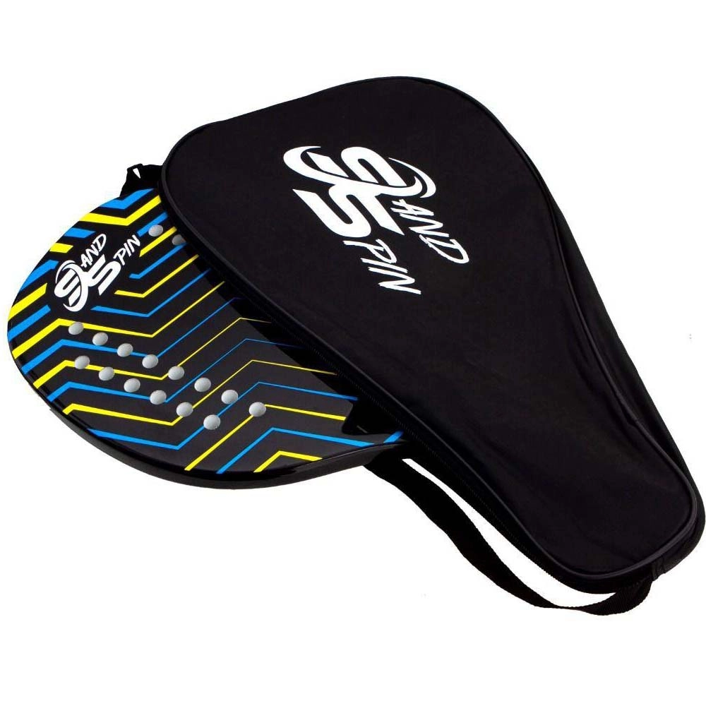 Kit 2 Raquetes de Beach Tennis Sand Spin Aloha Fibra de Carbono Azul