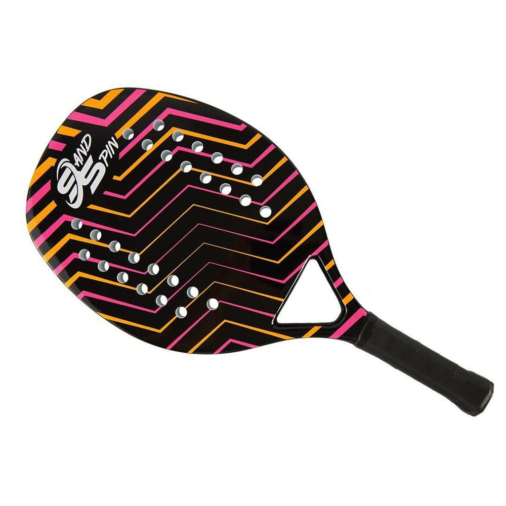 Kit 2 Raquetes de Beach Tennis Sand Spin Aloha Fibra de Carbono Rosa