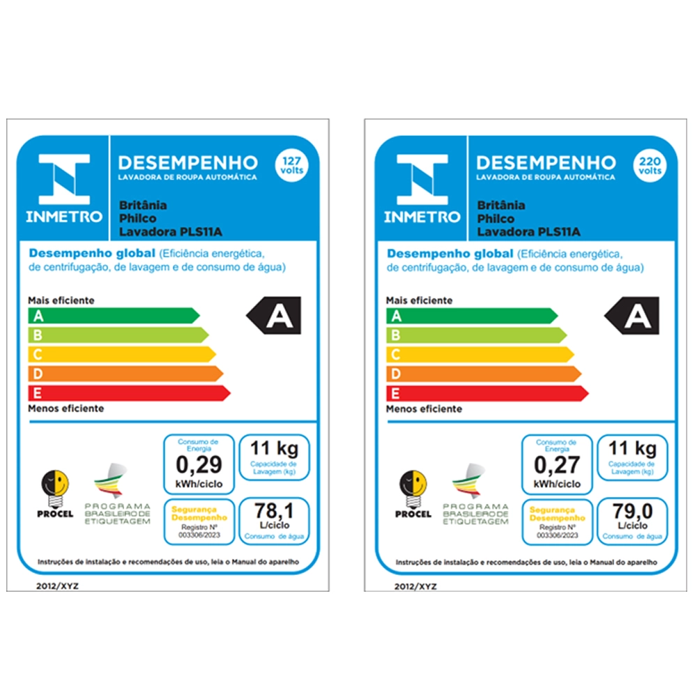 Lava e Seca Philco 11kg PLS11A Eco Invertplus 16 Programas Lavagem Branca