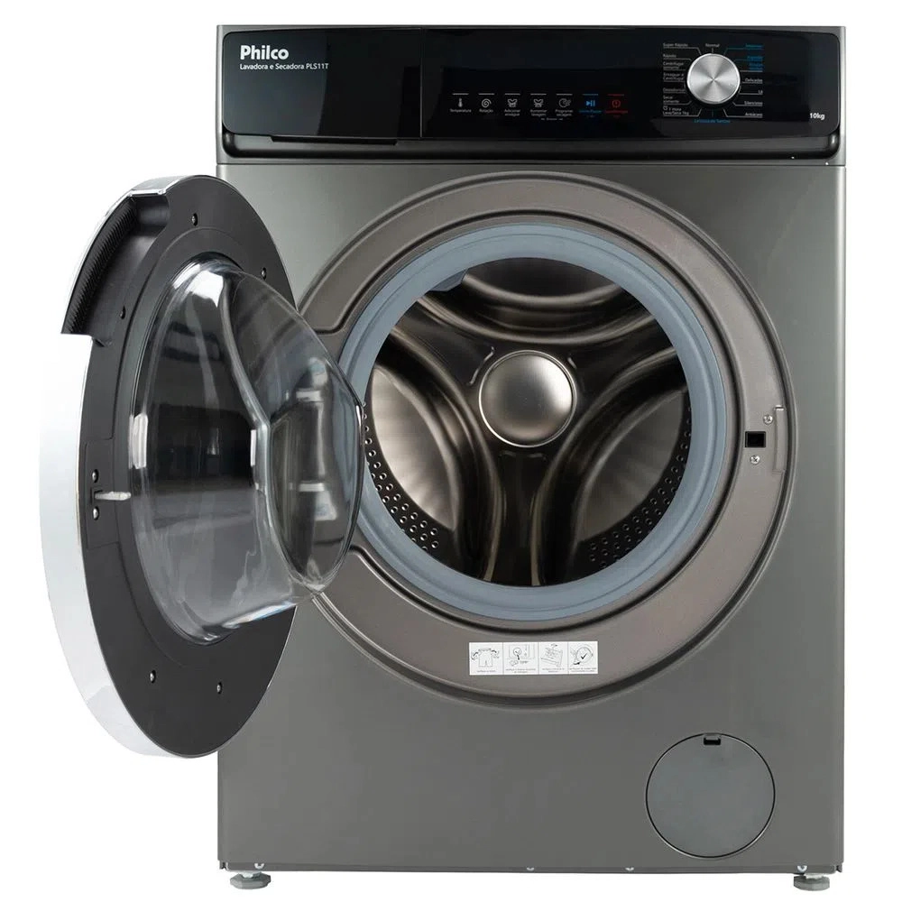 Lava e Seca Philco PLS11T Invertplus 16 Programas Lavagem 10kg Secagem 7kg Inox 220v