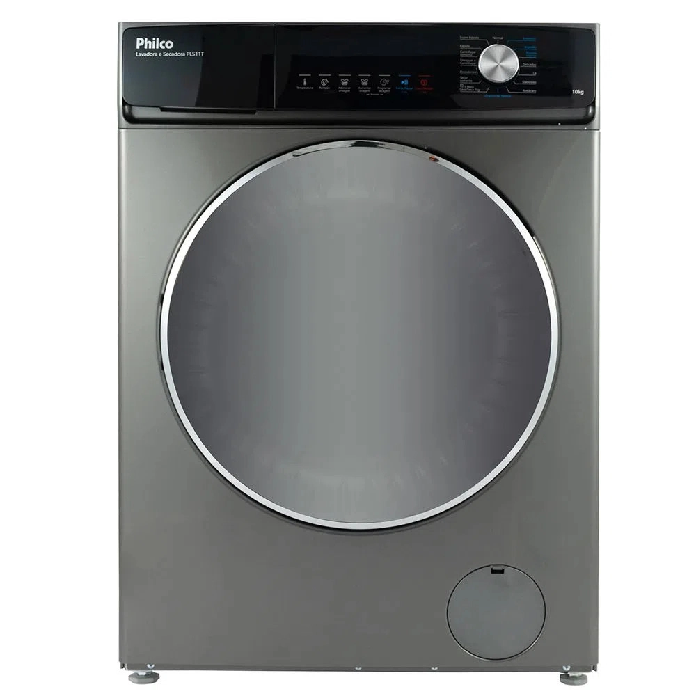 Lava e Seca Philco PLS11T Invertplus 16 Programas Lavagem 10kg Secagem 7kg Inox 220v