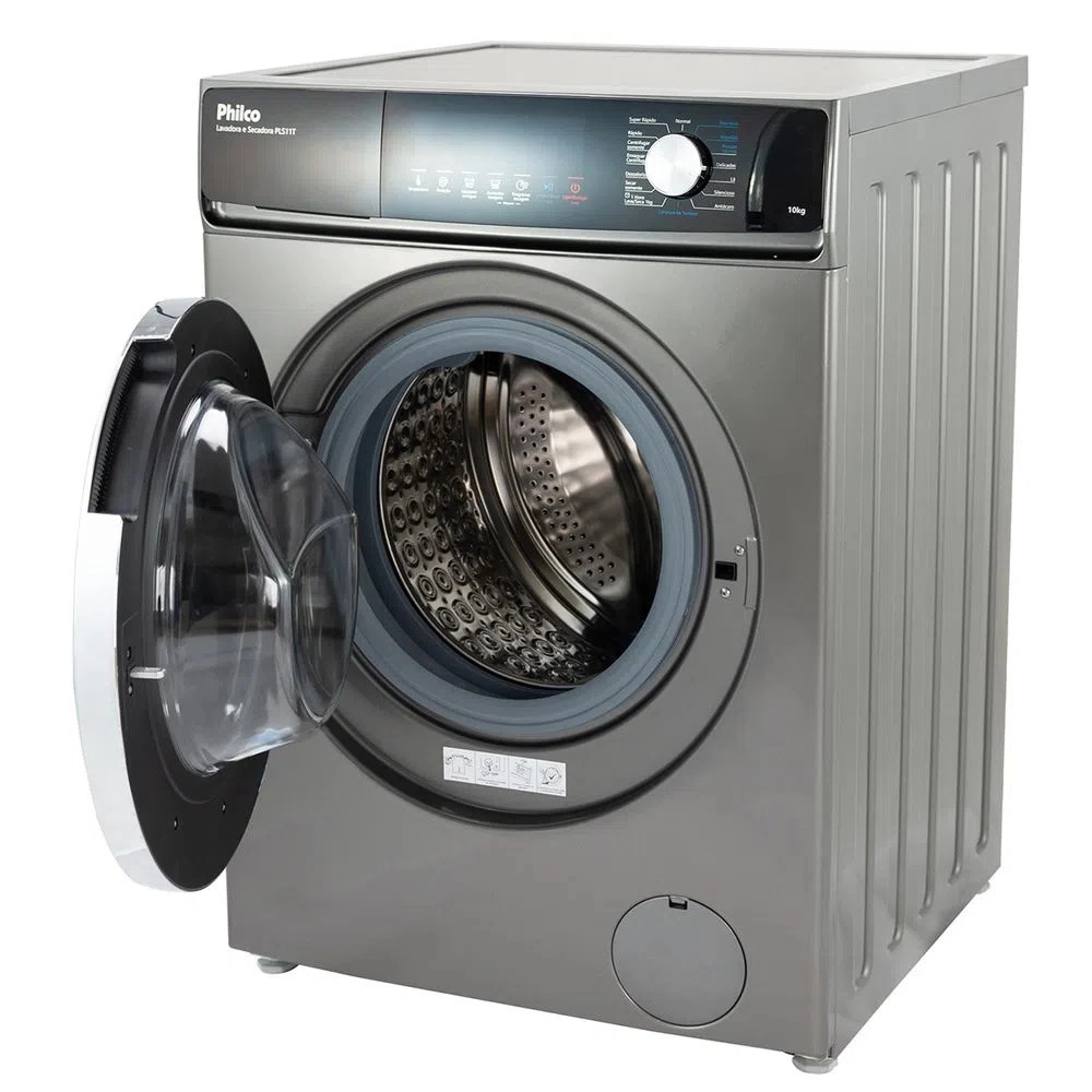 Lava e Seca Philco PLS11T Invertplus 16 Programas Lavagem 10kg Secagem 7kg Inox 220v