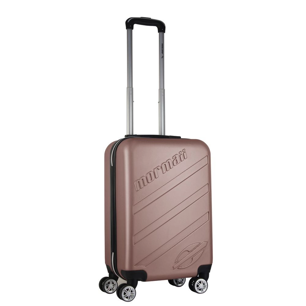 Mala de Bordo Abs para Viagem Mormaii MOR-1543 Cadeado Integrado Rodas Duplas Giro 360 Rose